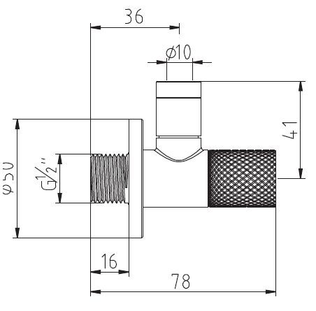 Kludi zawór kątowy z głowicą ceramiczną chrom 1584605-00