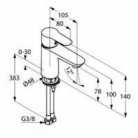 Kludi Objekta jednouchwytowa bateria umywalkowa bez korka chrom 32 126 05 75