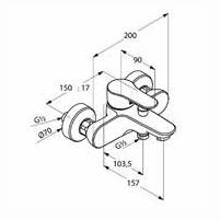 Kludi Objekta jednouchwytowa bateria wannowa ścienna chrom 32 653 05 75