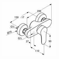 Kludi Objekta jednouchwytowa bateria prysznicowa ścienna chrom 32 764 05 75