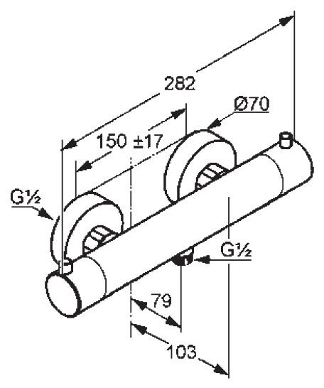 Kludi Objekta Therm E jednouchwytowa bateria prysznicowa termostatyczna ścienna chrom 35 200 05 38