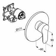 Kludi Objekta jednouchwytowa bateria prysznicowa podtynkowa chrom 32 655 05 75