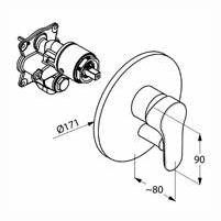 Kludi Objekta jednouchwytowa bateria wannowo-prysznicowa podtynkowa chrom 32 650 05 75