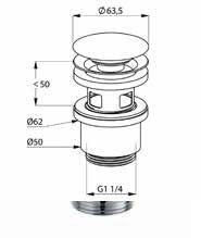 Kludi zawór spustowy zamykany na zatrzask z przelewem klik-klak chrom 10 424 05-00