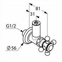 Kludi Adlon zawór kątowy chrom 51 843 05 20