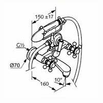 Kludi Adlon dwuuchwytowa bateria wannowa ścienna mosiądz 51 441 45 20