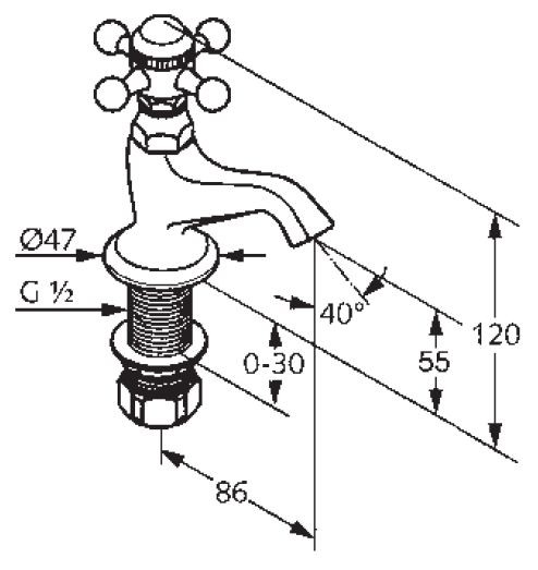 Kludi Adlon zawór stojący do wody zimnej chrom 51 014 05 20