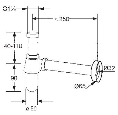 Kludi syfon umywalkowy butelkowy chrom 10 105 05-00