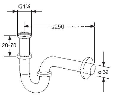 Kludi syfon umywalkowy rurowy chrom 10 250 05-00