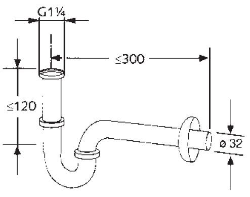 Kludi Ideal syfon umywalkowy rurowy chrom 10 265 05-00