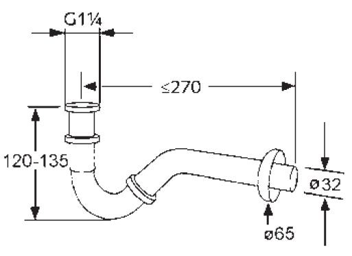 Kludi syfon bidetowy rurowy chrom 10 311 05-00