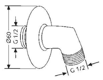 Kludi przyłącze kątowe węża chrom 60 540 05-00