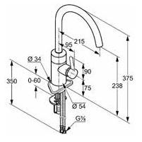 Kludi E-Go elektroniczna bateria kuchenna zlewozmywakowa chrom 42 210 05 75
