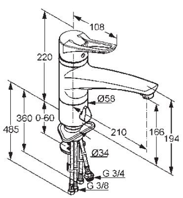 Kludi MX jednouchwytowa bateria kuchenna zlewozmywakowa chrom 39 907 05 62