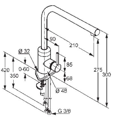 Kludi L-ine jednouchwytowa bateria kuchenna zlewozmywakowa chrom 42 819 05 77