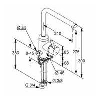 Kludi L-ine jednouchwytowa bateria kuchenna zlewozmywakowa chrom 42 816 05 77