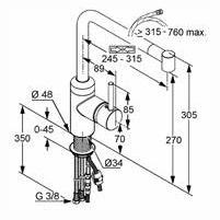 Kludi L-ine jednouchwytowa bateria kuchenna zlewozmywakowa chrom 42 821 05 77