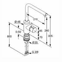 Kludi L-ine jednouchwytowa bateria kuchenna zlewozmywakowa chrom 42 817 05 77