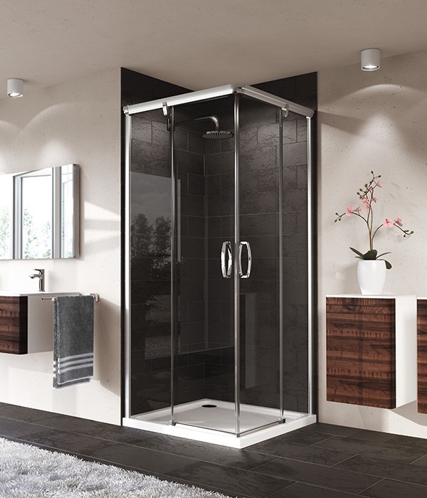 Huppe Aura elegance kabina kwadratowa 120x80 wys. 1900mm drzwi suwane srebrny matowy przeźroczyste 401307.087.321