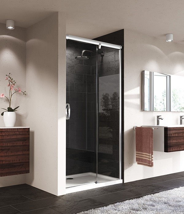 Huppe Aura elegance drzwi suwane 1-częściowe prawe 110 wys. 2000mm srebrny matowy przeźroczyste 401513.087.321