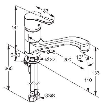 Kludi Logo Neo jednouchwytowa bateria kuchenna zlewozmywakowa chrom 37 913 05 75