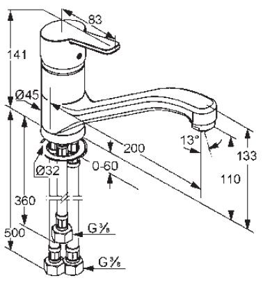 Kludi Logo Neo jednouchwytowa bateria kuchenna zlewozmywakowa chrom 37 919 05 75