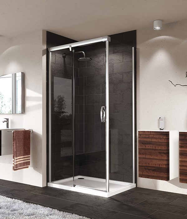 Huppe Aura elegance ścianka boczna 100 wys. 2000mm srebrny matowy przeźroczyste 401608.087.321