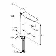 Kludi Ambienta jednouchwytowa bateria umywalkowa wysoka bez korka chrom 53 298 05 75