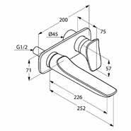 Kludi Ambienta jednouchwytowa bateria umywalkowa ścienna 226mm chrom 53 245 05 75