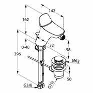 Kludi Ambienta jednouchwytowa bateria bidetowa z korkiem chrom 53 216 05 75