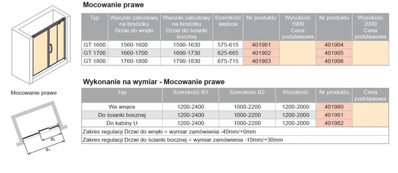 Huppe Aura elegance drzwi suwane 1-częściowe z częścią boczną prawe 160 wys. 1900mm srebrny matowy przeźroczyste 401901.087.321