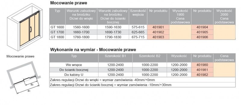 Huppe Aura elegance drzwi suwane 1-częściowe z częścią boczną prawe 170 wys. 1900mm srebrny matowy przeźroczyste 401902.087.321