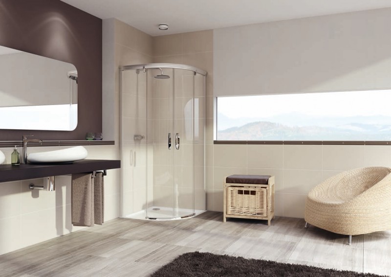 Huppe Aura elegance kabina półokrągła 90x90 wys.1900mm drzwi przesuwne srebrny matowy przeźroczyste 402402.087.321