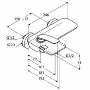 Kludi Balance jednochwytowa bateria wannowa ścienna chrom 524450575