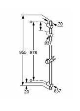 Kludi A-QA drążek prysznicowy 95,5cm chrom 65 641 05-00