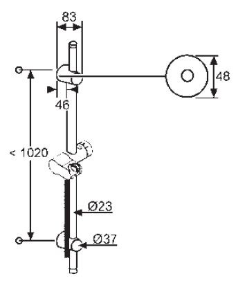 Kludi A-QAv drążek prysznicowy 110cm z wężem 160cm chrom 62 095 05-00