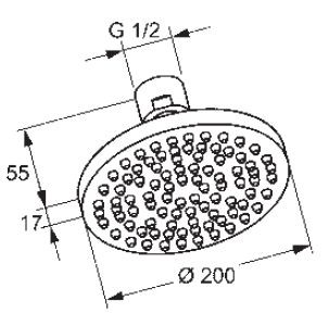Kludi A-QA deszczownica głowica prysznicowa okrągła 200mm chrom 66 510 05-00