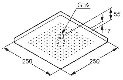 Kludi A-QA deszczownica głowica prysznicowa kwadratowa 250mm chrom 66 531 05-00