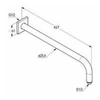 Kludi A-QA ramię ścienne do deszczownicy 40cm chrom 66 534 05-00