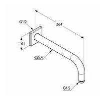 Kludi A-QA ramię ścienne do deszczownicy 25cm chrom 66 533 05-00