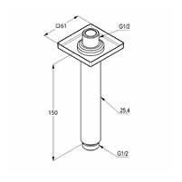 Kludi A-QA ramię sufitowe do deszczownicy 15cm chrom 66 535 05-00