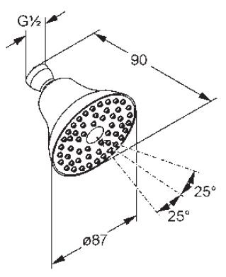 Kludi Freshline 100 głowica natrysku jednopozycyjna chrom 62 191 05-00
