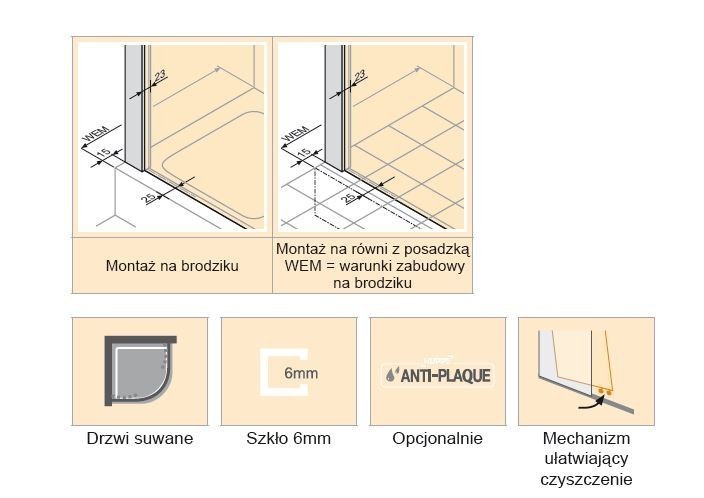 Huppe Aura elegance kabina półokrągła 90x120 wys.2000mm drzwi przesuwne srebrny matowy przeźroczyste 402435.087.321