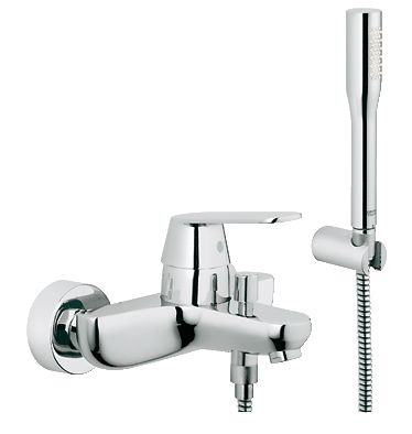 Grohe Eurosmart Cosmopolitan bateria wannowa ścienna z zestawem prysznicowym chrom 32832000