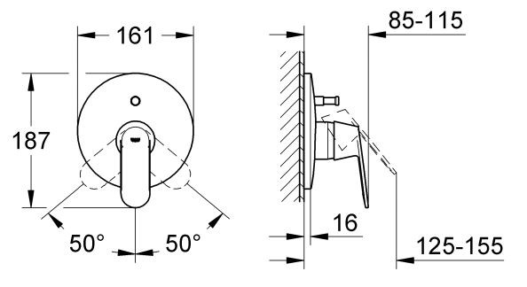 Grohe Eurosmart Cosmopolitan bateria prysznicowa podtynkowa chrom 19383000