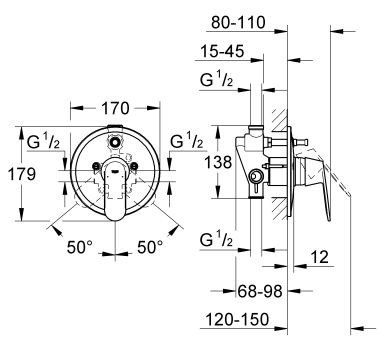 Grohe Eurosmart Cosmopolitan bateria wannowo-prysznicowa podtynkowa chrom 32879000