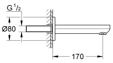 Grohe Eurosmart Cosmopolitan wylewka wannowa 170mm chrom 13261000