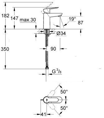 Grohe BauLoop bateria umywalkowa bez korka chrom 23336000