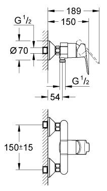 Grohe BauLoop bateria prysznicowa ścienna chrom 23340000