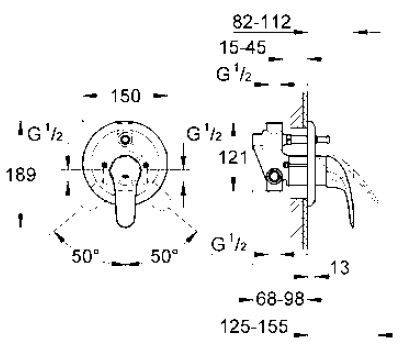 Grohe Euroeco bateria wannowo-prysznicowa podtynkowa chrom 32747000